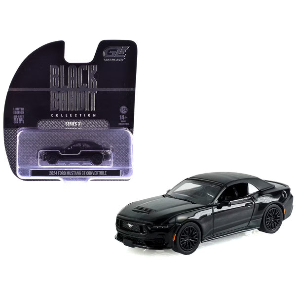 2024 Ford Mustang GT Convertible Black Bandit Series 31 Greenlight 1:64