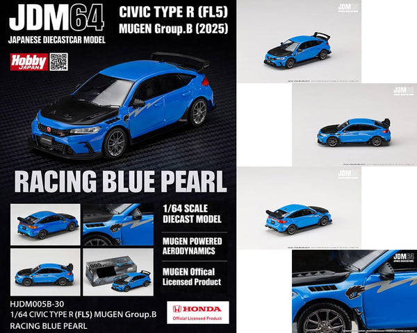 Hobby Japan Honda Civic FL5 Mugen Group B Racing Blue 1/64 HJDM005B-30