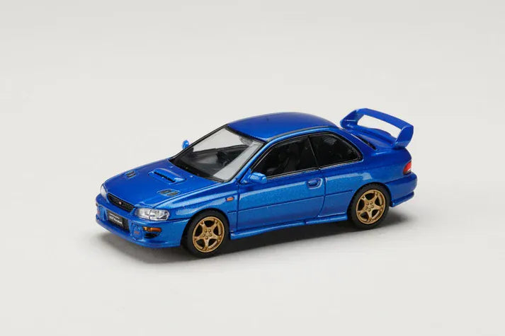 Subaru Impreza WRX type R Sti Version with WR Type Front Bumper - SONIC BLUE (MICA) - JDM64 1/64 - Hobby Japan HJDM006-20