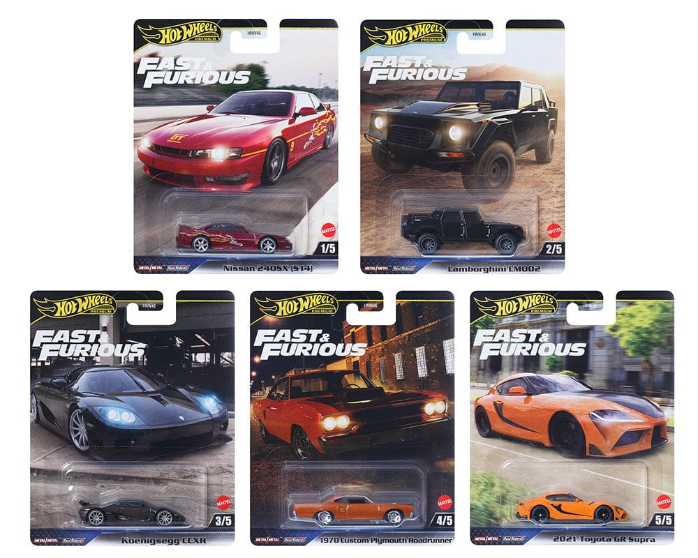 Hot Wheels 1:64 Fast & Furious Premium 2025 L Assortment 5 Car set