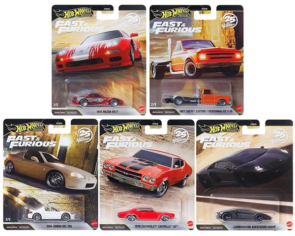 Fast & Furious 25Th Anniversary Premium 2026 P Assortment 10x Car Case Hot Wheels 1:64