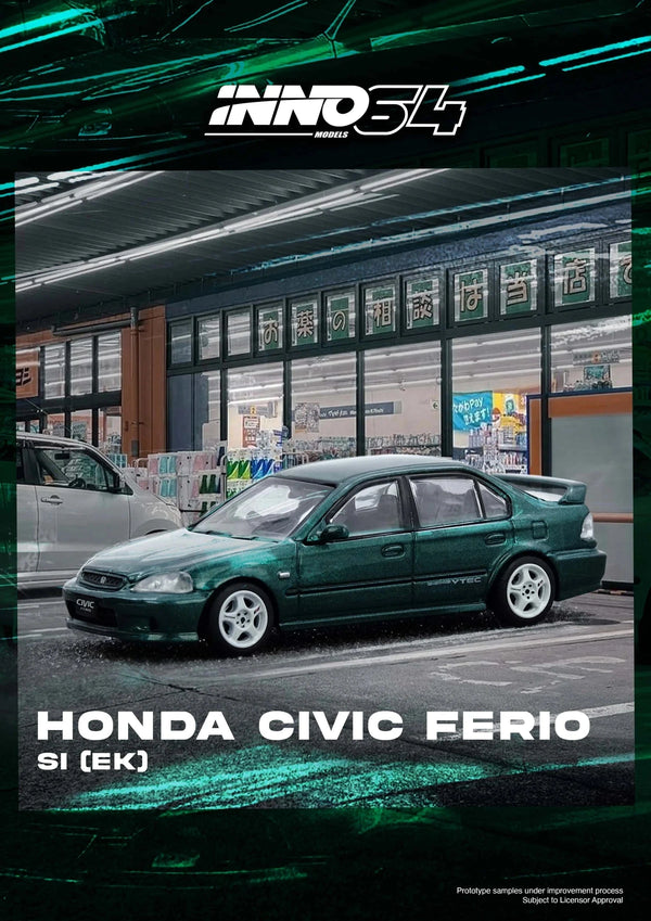  Honda Civic Ferio Si (EK) Green 1/64 by Inno64