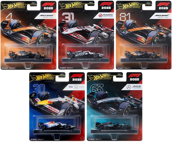 F1 2025 Racing Premium J Assortment 8x Car Case Hot Wheels 1:64