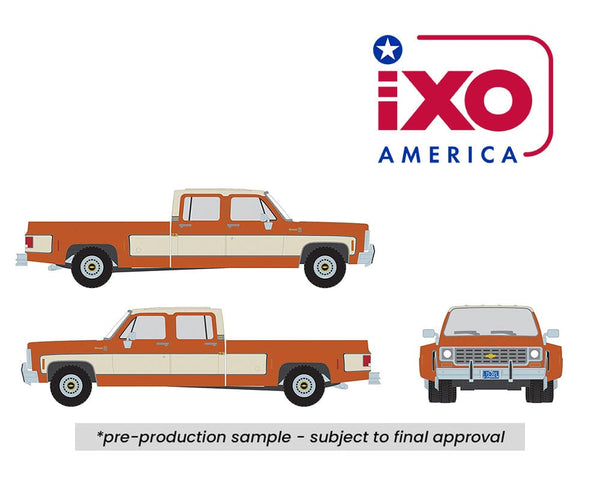  1975 Chevrolet K30 Crew Dab Dually Grecian Bronze and Santa Fe Tan Deluxe Two-Tone Limited Edition IXO Model 1:64