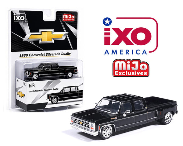 1980 Chevrolet Silverado C30 Crew Cab Dually Lowered Black Limited Edition IXO Model 1:64 IAPR1013
