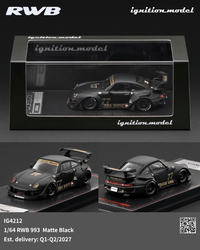 (PRE-ORDER) Porsche RWB 993 Matte Black Ignition Model 1/64