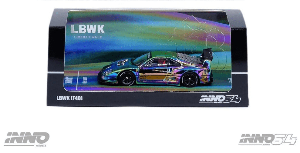 Chase Ferrari F40 Liberty Walk Chrome Hobby Expo Beijing 2024 Special Edition Inno64