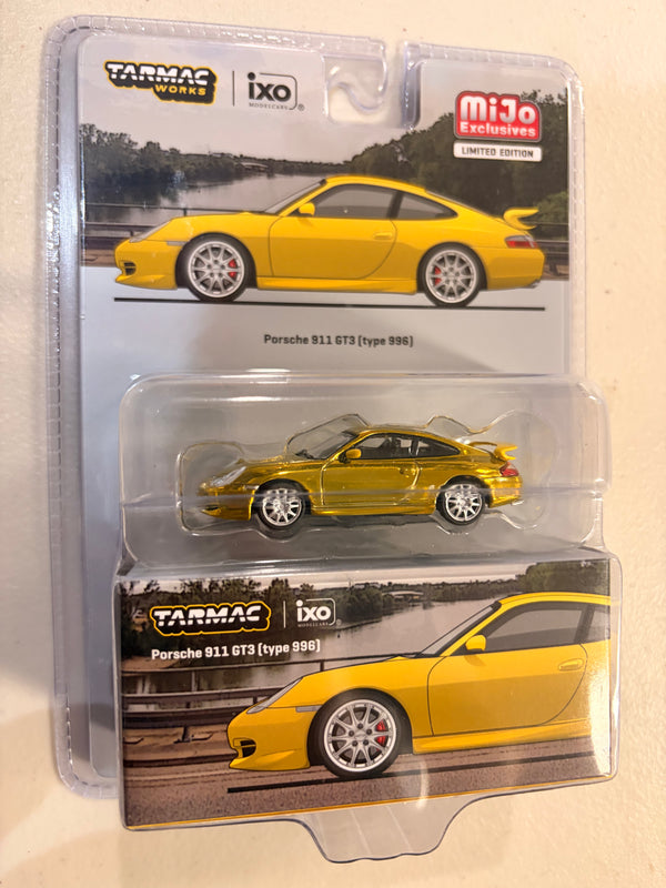 Chase Gold Chrome Porsche 911 GT3 996 Yellow Ixo Models Tarmac Works  Limited Edition