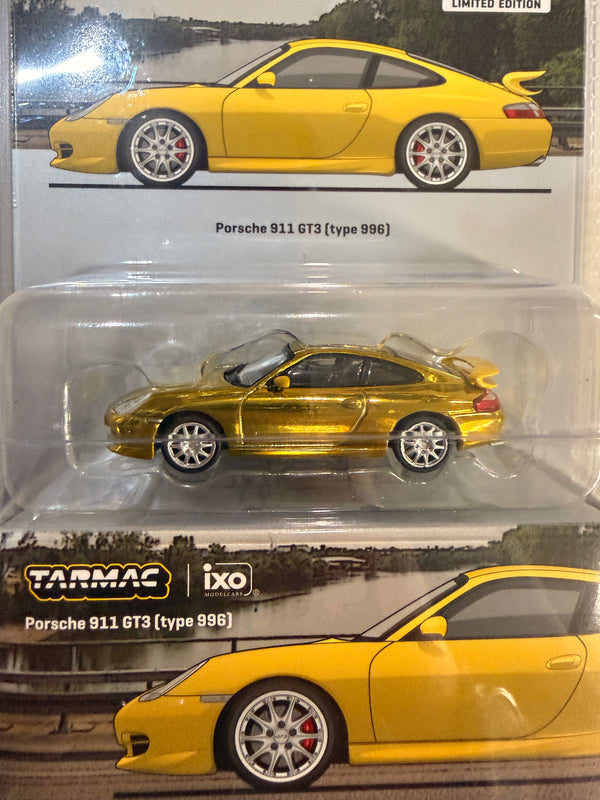 Chase Gold Chrome Porsche 911 GT3 996 Yellow Ixo Models Tarmac Works  Limited Edition