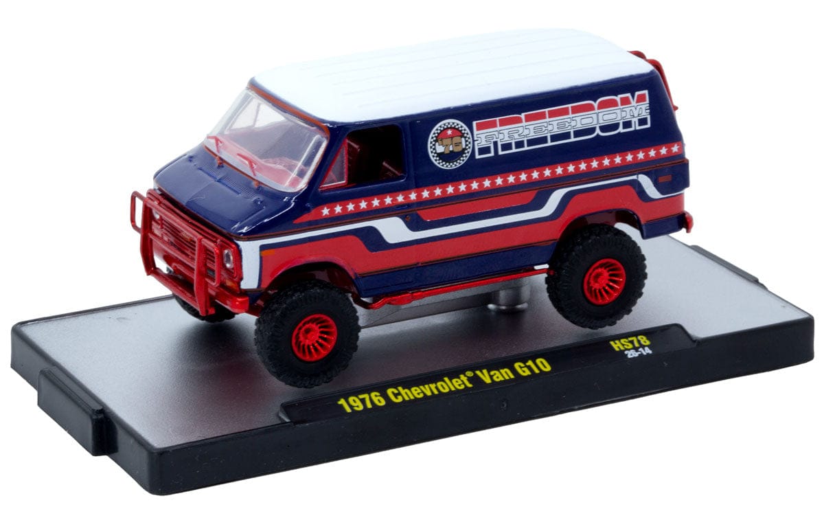Chase 1976 Chevrolet Van “FREEDOM EDDITION” – Red- Hobby Exclusive M2 Machines 1/64 scale 31500-HS78
