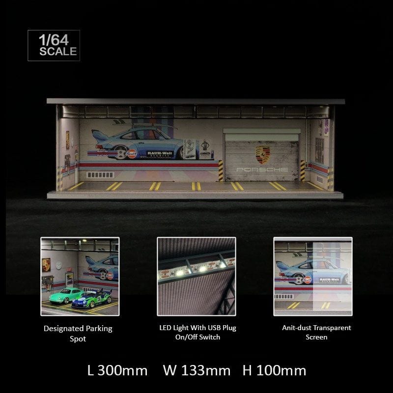Porsche Garage 1/64 Diorama G-Fans stackable – Hanz Driven
