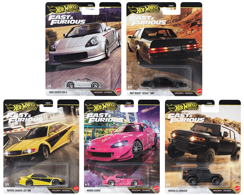 Fast & Furious 25Th Anniversary Premium S Assortment 10x Car Case Hot Wheels 1:64
