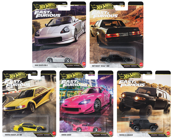 Fast & Furious 25Th Anniversary Premium S Assortment 10x Car Case Hot Wheels 1:64