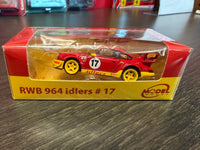 Porsche 911 RWB 964 #17 Idlers Club Red with Yellow Accents ModelModel 1/64 MM64-RWB964-003