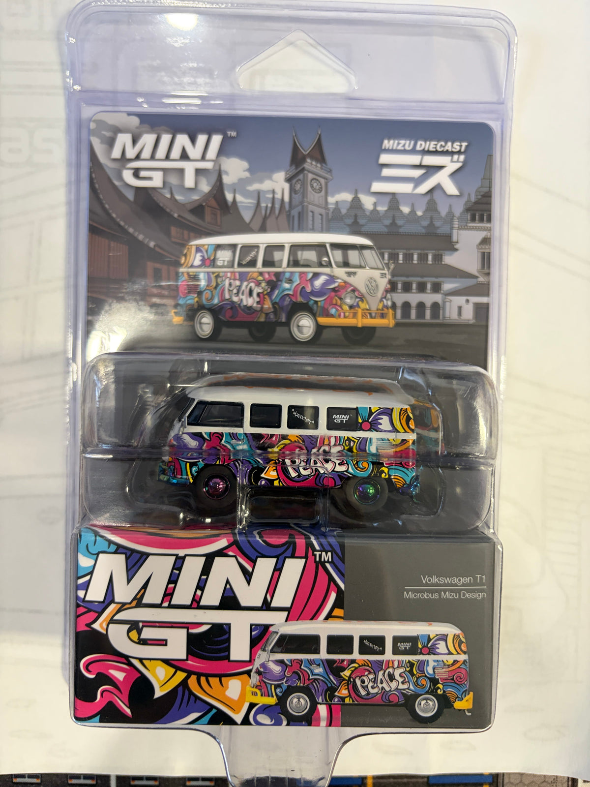 Volkswagen T1 Microbus Mizu Design | Mini GT 1:64 | Pre-order MGT01191-BL Chase