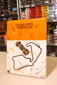 PAPAYA UNLEASHED - FEARLESSLY FORWARD | Original 3D Mixed-Media Automotive Wall Art (9 × 12") (Copy)