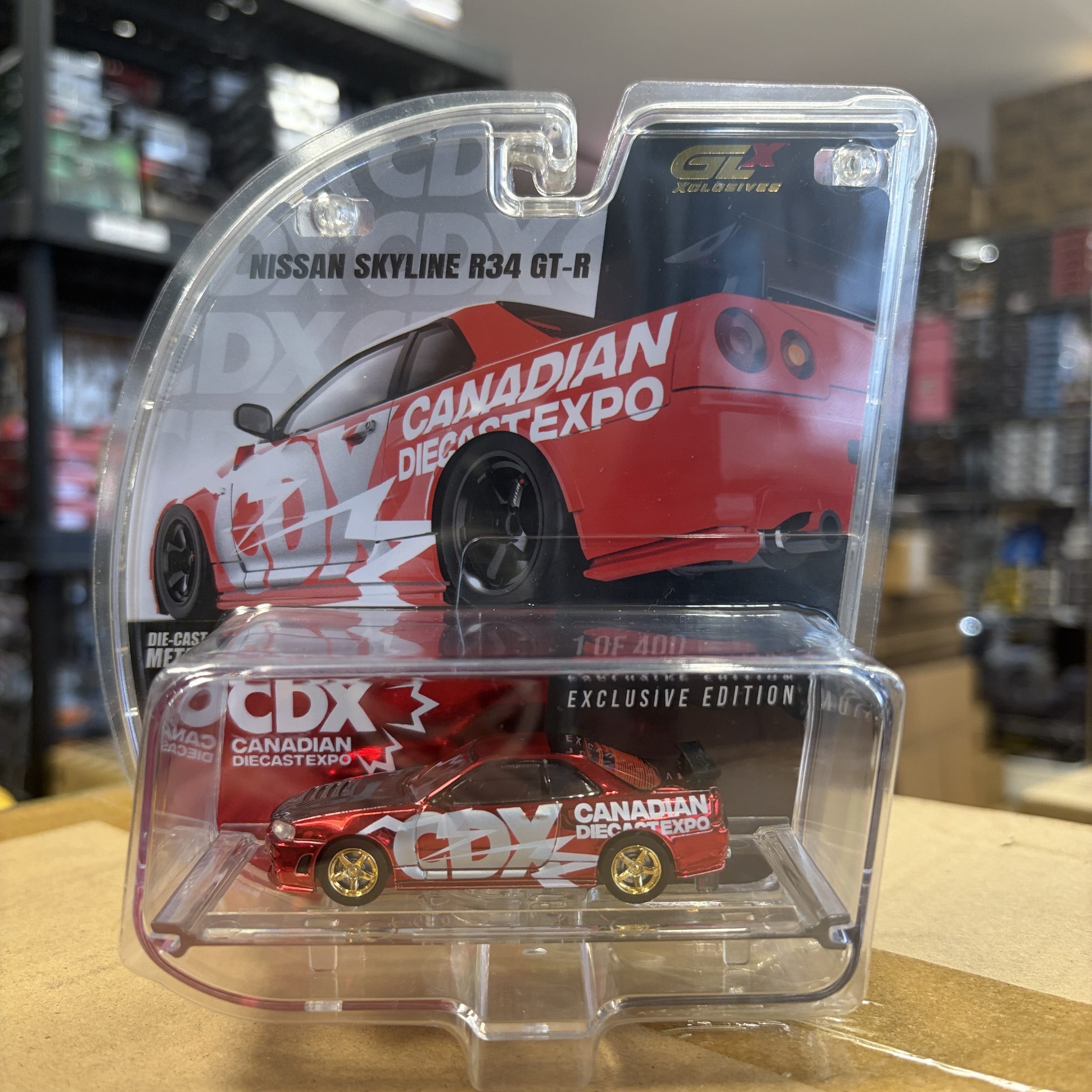 Nissan Skyline R34 Dinner Red Chrome CDX Canada Diecast Expo Nissan Skyline R34 Dinner Red Chrome CDX Canada Diecast Expo