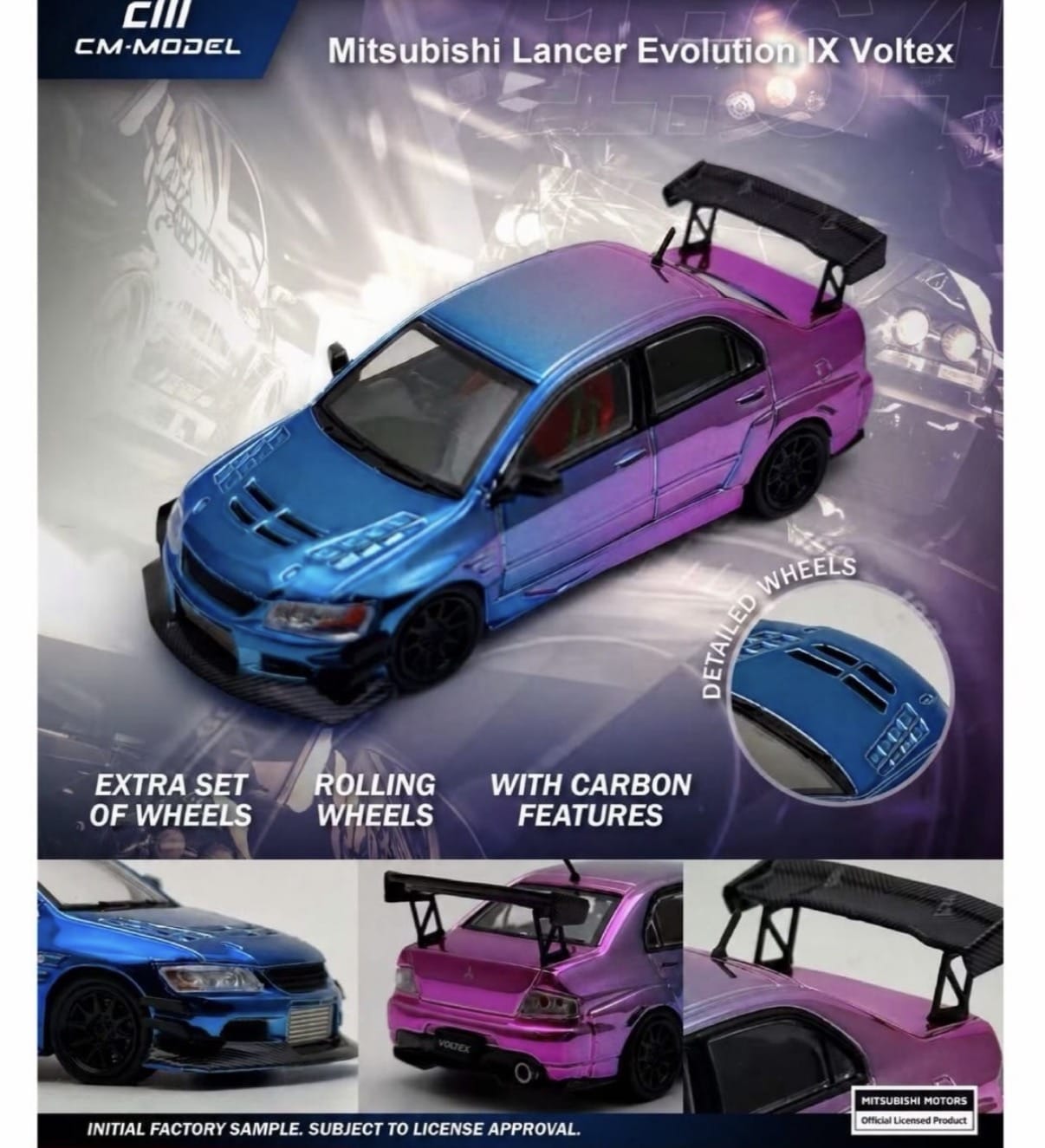 PRE-ORDER) Mitsubishi Lancer Evolution IX Voltex Chameleon Chrome