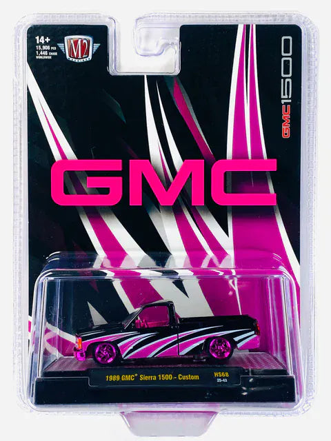 Chase 1989 GMC Sierra 1500 Custom Black Pink M2 Machines 31500-HS68chase