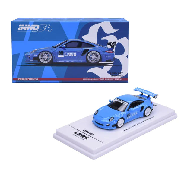 Pre-order) Porsche 911 997 RWB Liberty Walk Blue Canadian Diecast