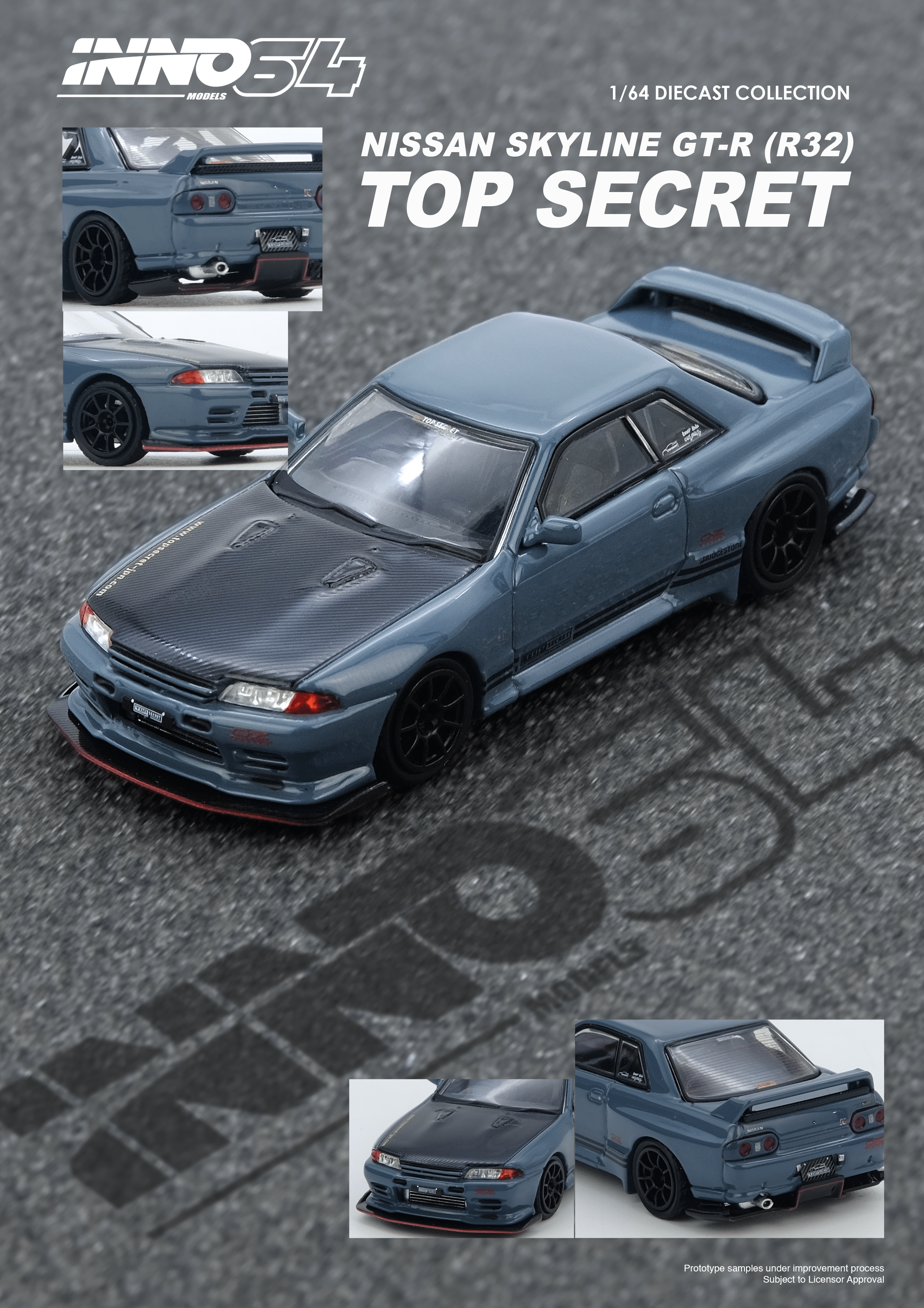 Ignition model TOP SECRET GT-R32 ステルスグレー Top Secret R32 GT-R Stealth Grey Inno64 – Hanz Driven