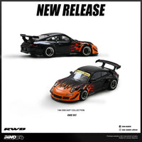 Porsche RWB 997 Orange Burning Flame Inno64  1/64 scale