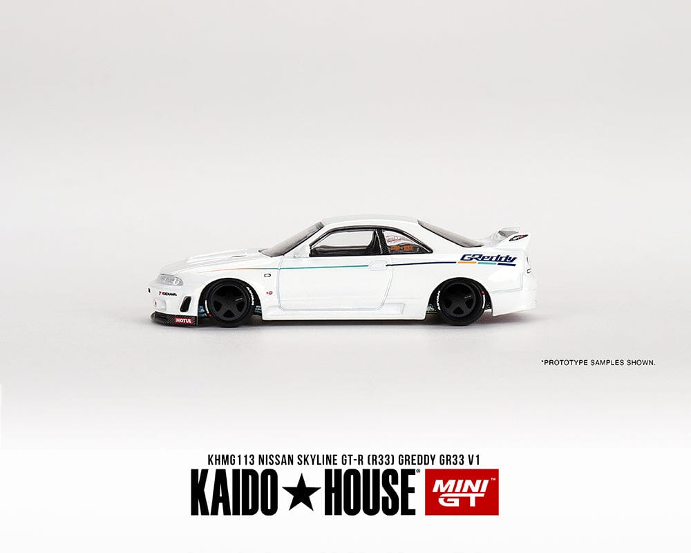 Nissan Skyline GT-R R33 Greddy GR33 V1 White Kaido House Mini GT 1