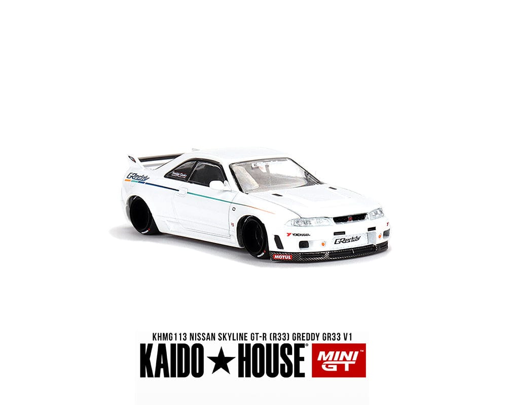 Nissan Skyline GT-R R33 Greddy GR33 V1 White Kaido House Mini GT 1