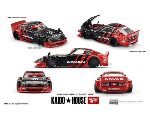 Kaido House x Mini GT 1:64 Nissan Fairlady Z Kaido GT ADVAN Black Kaido House x Mini GT 1:64 Nissan Fairlady Z Kaido GT ADVAN Black