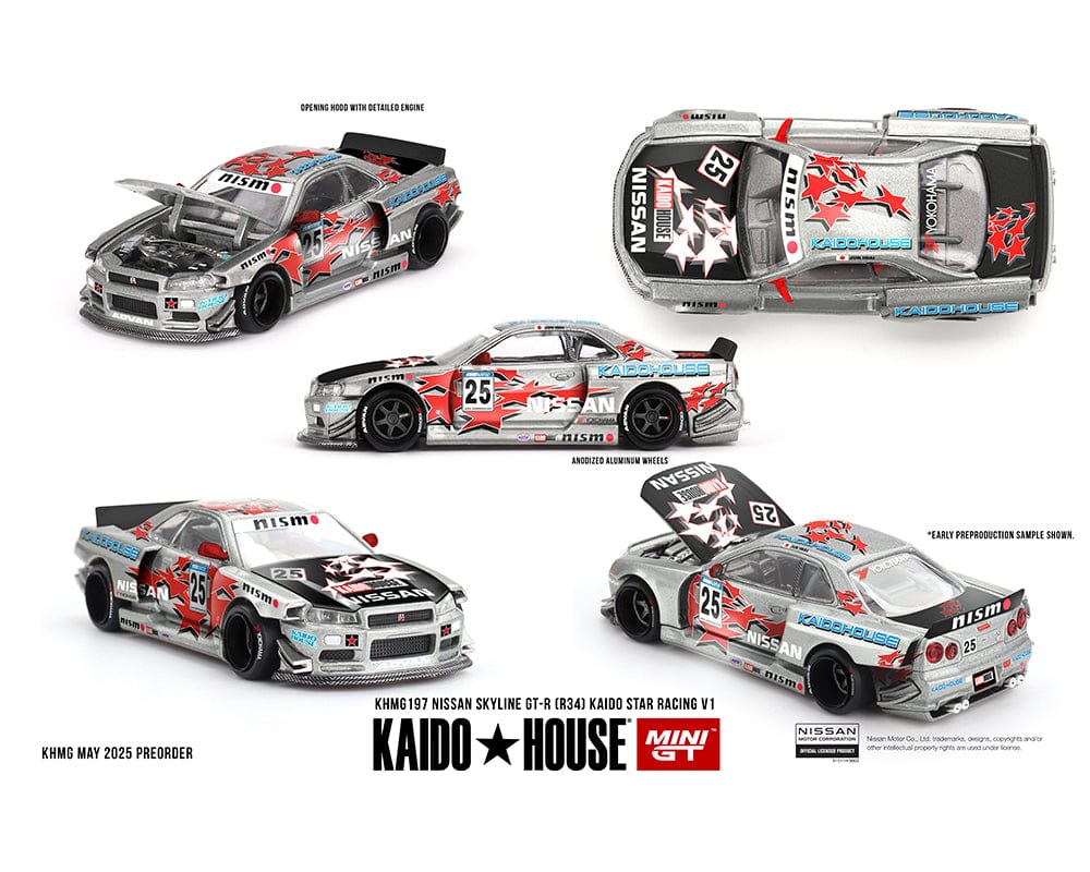 未開封 Nissan Skyline GT-R R34 Kaido 4SET KAIDO☆HOUSE 1/64 Nissan Skyline GT-R (R34) KAIDO RACING FACTORY