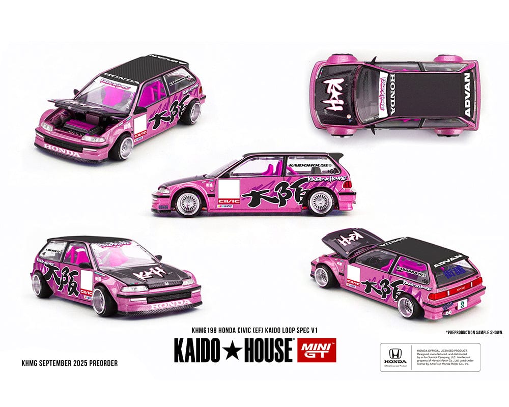 Honda Civic EF Kaido house Works V2 M Red KHMG156 1/64 scale