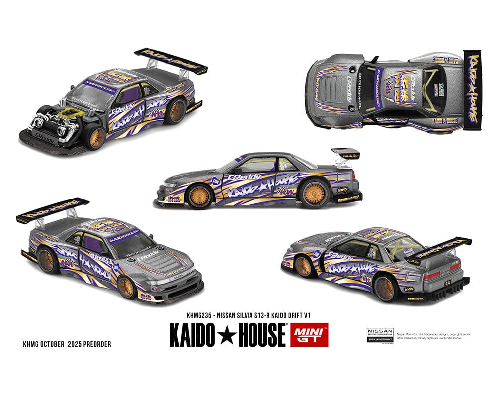 pre-order) Nissan Silvia S13-R Kaido Drift V1 Greddy Gunmetal Gray