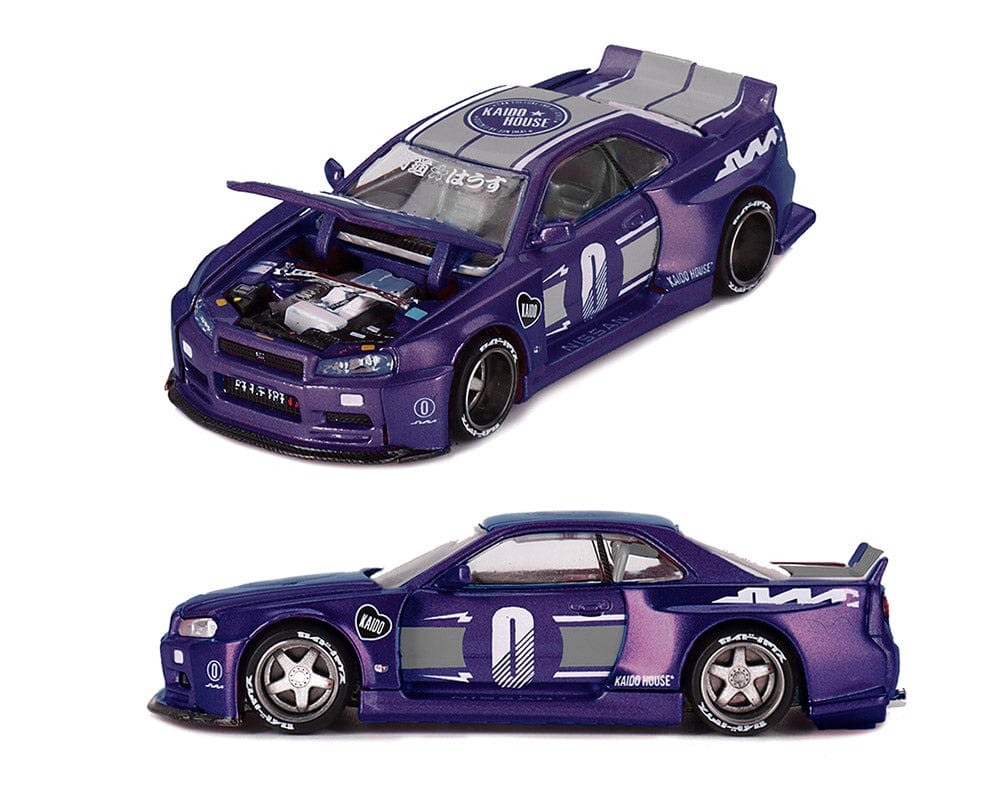 KAIDO HOUSE スカイライン ミニカー　パープル☆街道ハウス1/64 pre-order) Nissan Skyline GT-R R34 Kaido factory Racing V2