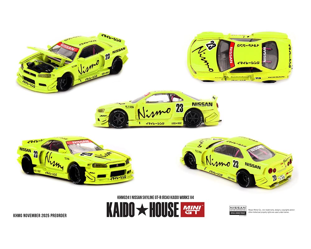 pre-order) Nissan Skyline GT-R R34 Kaido Works V4 Yellow Kaido