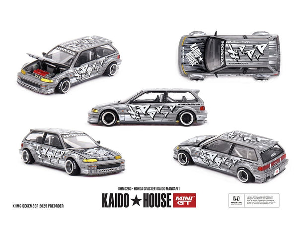 Honda Civic EF Kaido house Works V2 M Red KHMG156 1/64 scale