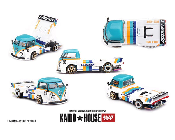 Volkswagen T1 GReddy Pickup V1 Kaido House Mini GT 1/64