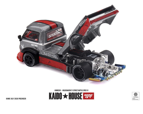 Volkswagen T1 Street Battle Spec V1 Red Kaido House x Mini GT 1:64