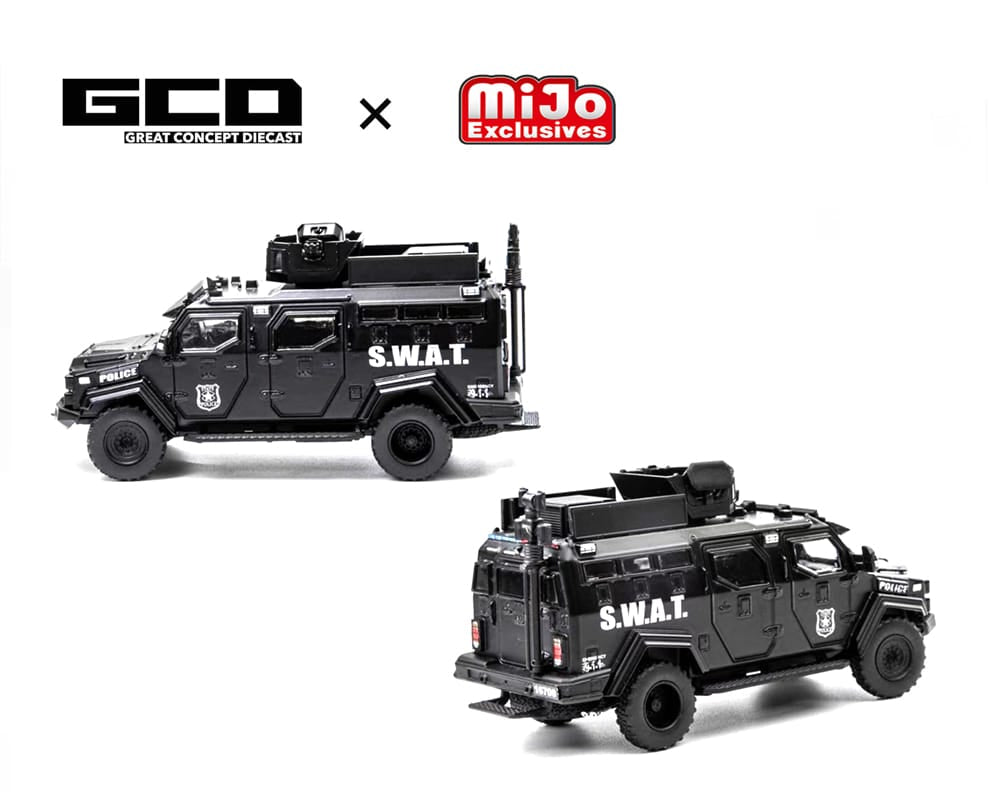 SWAT Tactical Armor Vehicle Diorama Set with 4 Figures GCD 1/64 KS-054-763