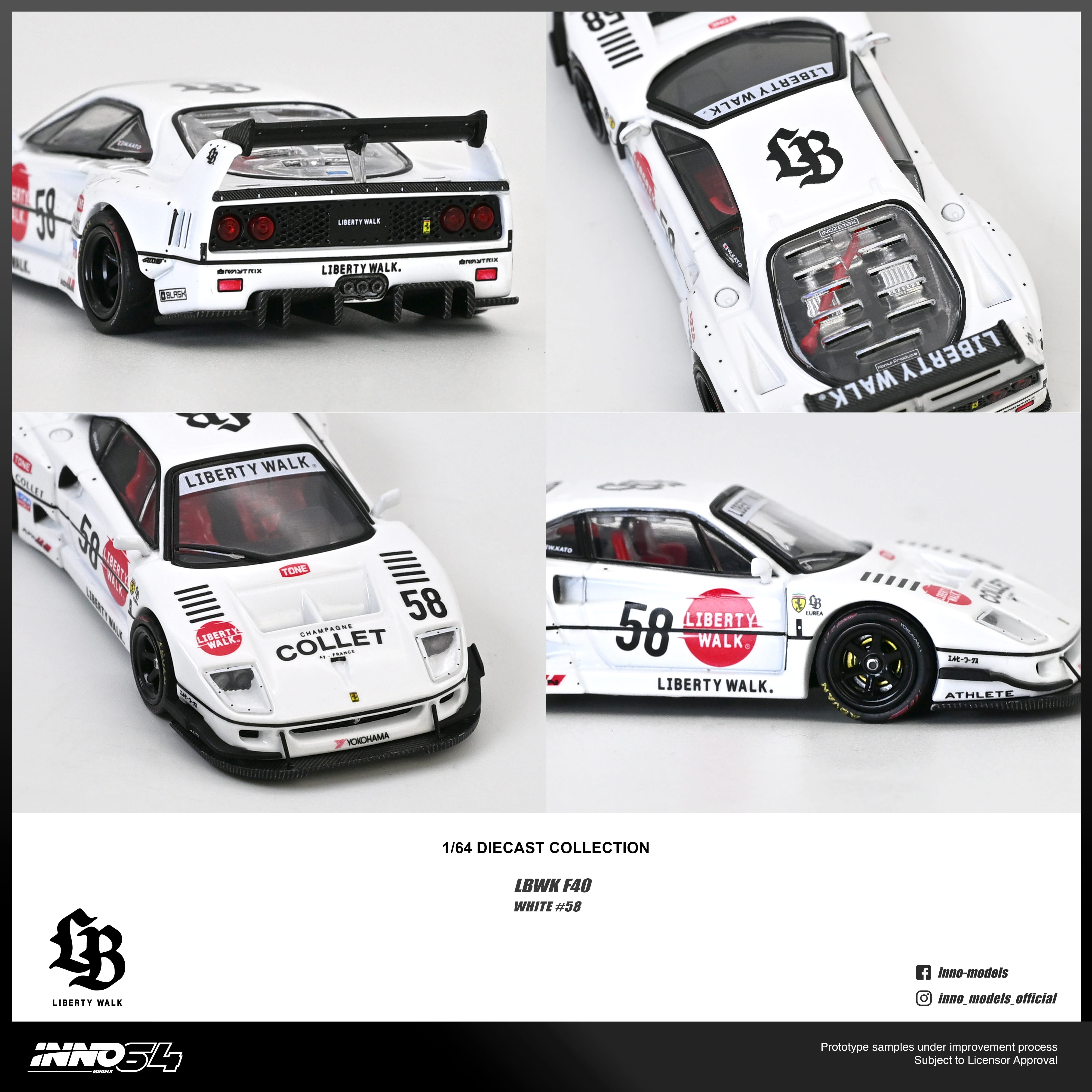 PRE-ORDER) Ferrari F40 LBWK Collet Inno64 1/64 scale – Hanz Driven