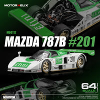 (PRE-ORDER) Mazda 787B No. 201 Green/White Motorhelix 1/64 M60112