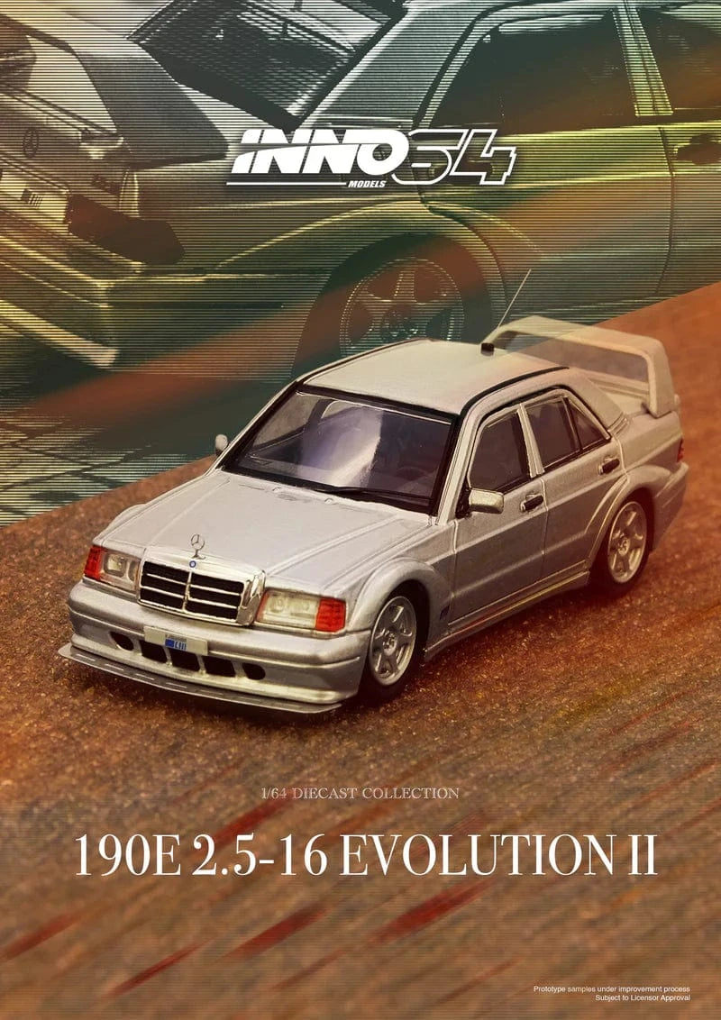Mercedes-Benz 190E Silver 1/64 Inno64 – Hanz Driven