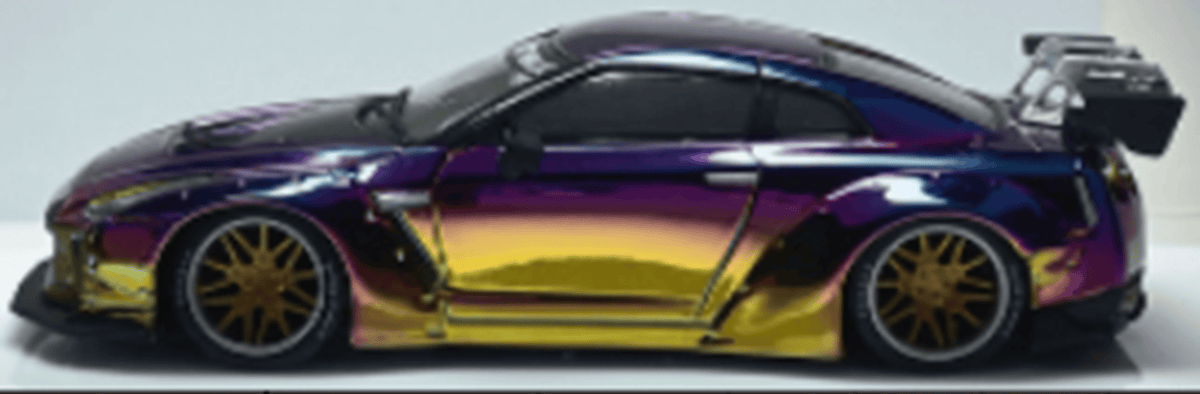 Nissan GTR R35 LB Works 1.5 Chameleon Chrome My Model Collect 1/64 MC640004D