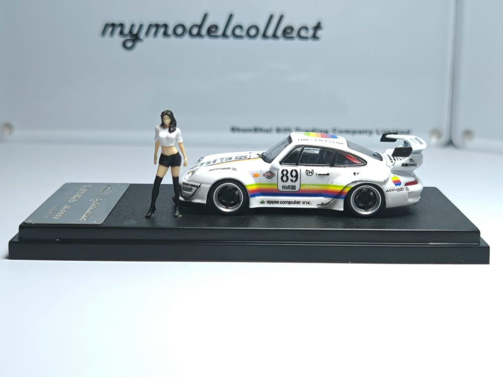 Porsche 911 RWB 993 Apple #89 High Wing with Figure My Model Collect 1 MC640023B