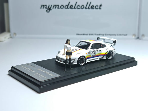 Porsche 911 RWB 993 Apple #89 High Wing with Figure My Model Collect 1 MC640023B