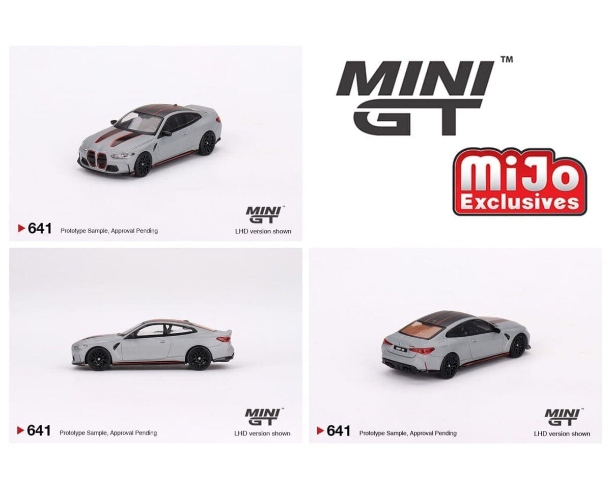 BMW M4 CSL G82 Frozen Brooklyn Grey Metallic Mini GT 1/64 scale MGT00641-MJ