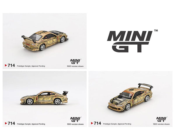 Nissan Silvia S15 Top Secret D1Gp Gold Mini GT 1/64 MGT00714-BL