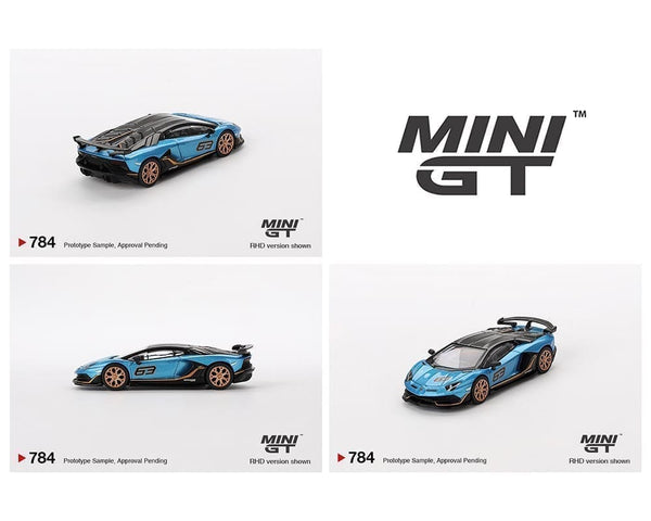 Lamborghini Aventador SVJ 63 – Blu Aegir Mini GT 1/64 scale