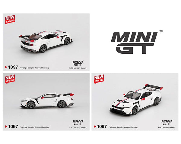 Ford Mustang GTD Spirit of America White Mini GT 1/64 scale