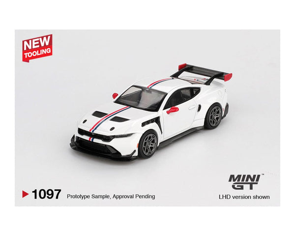 Ford Mustang GTD Spirit of America White Mini GT 1/64 scale
