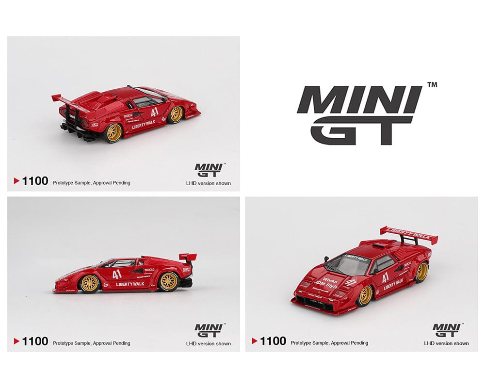 Lamborghini Countach LB-WORKS Red Mini GT 1/64 scale – Hanz Driven